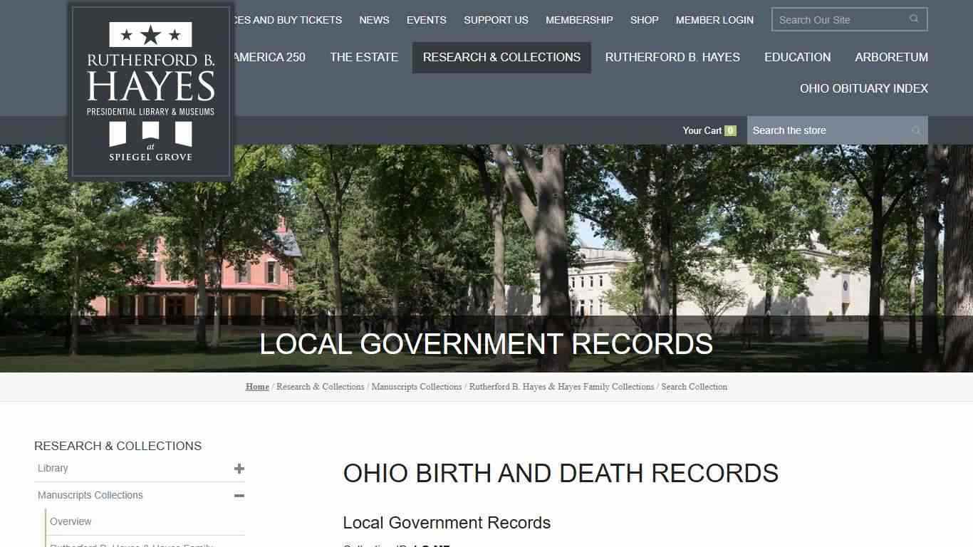 OHIO BIRTH AND DEATH RECORDS - Rutherford B. Hayes Presidential Library & Museums