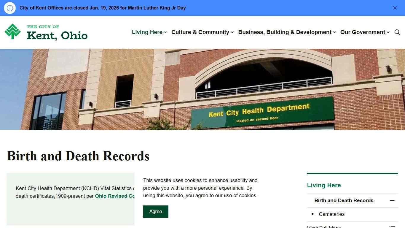 Birth and Death Records | City of Kent